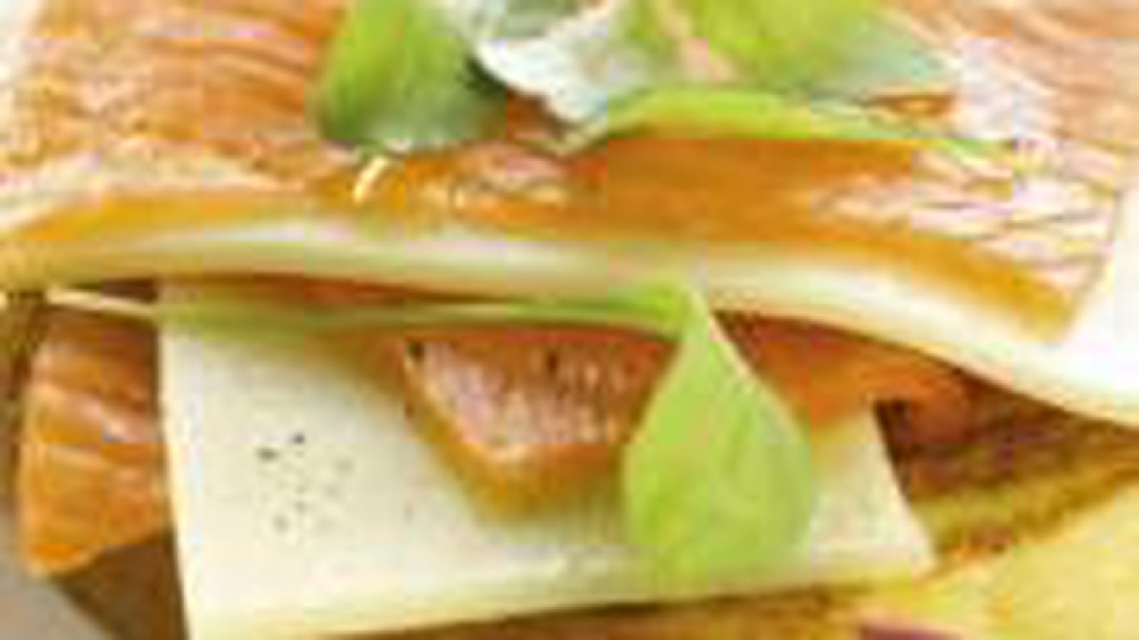Pain perdu au saumon fumé et Comté