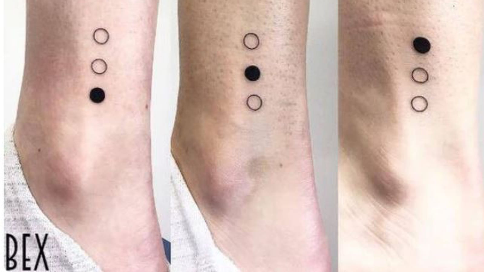 Cercles minimalistes sur la cheville