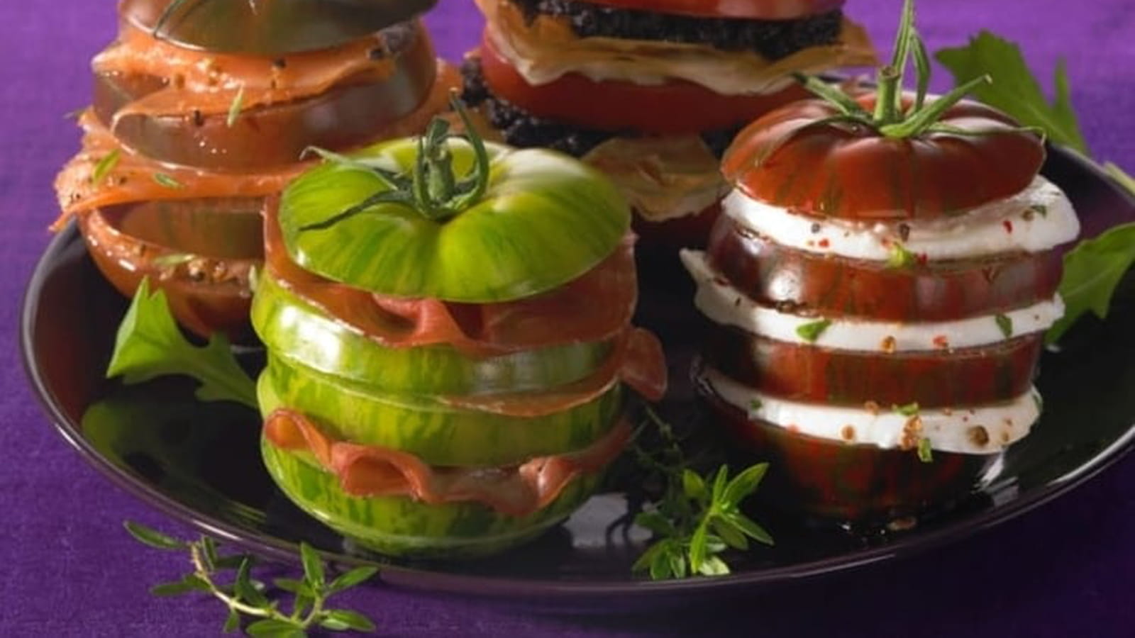 Mille-feuilles tomates et mozzarella