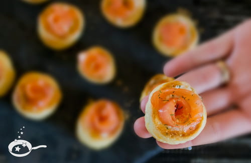 mini vols au vent au saumon fumé