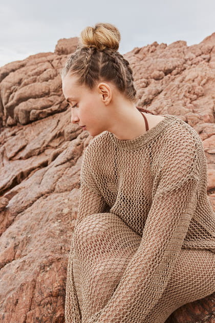 Le chignon avec tresses coll&eacute;es