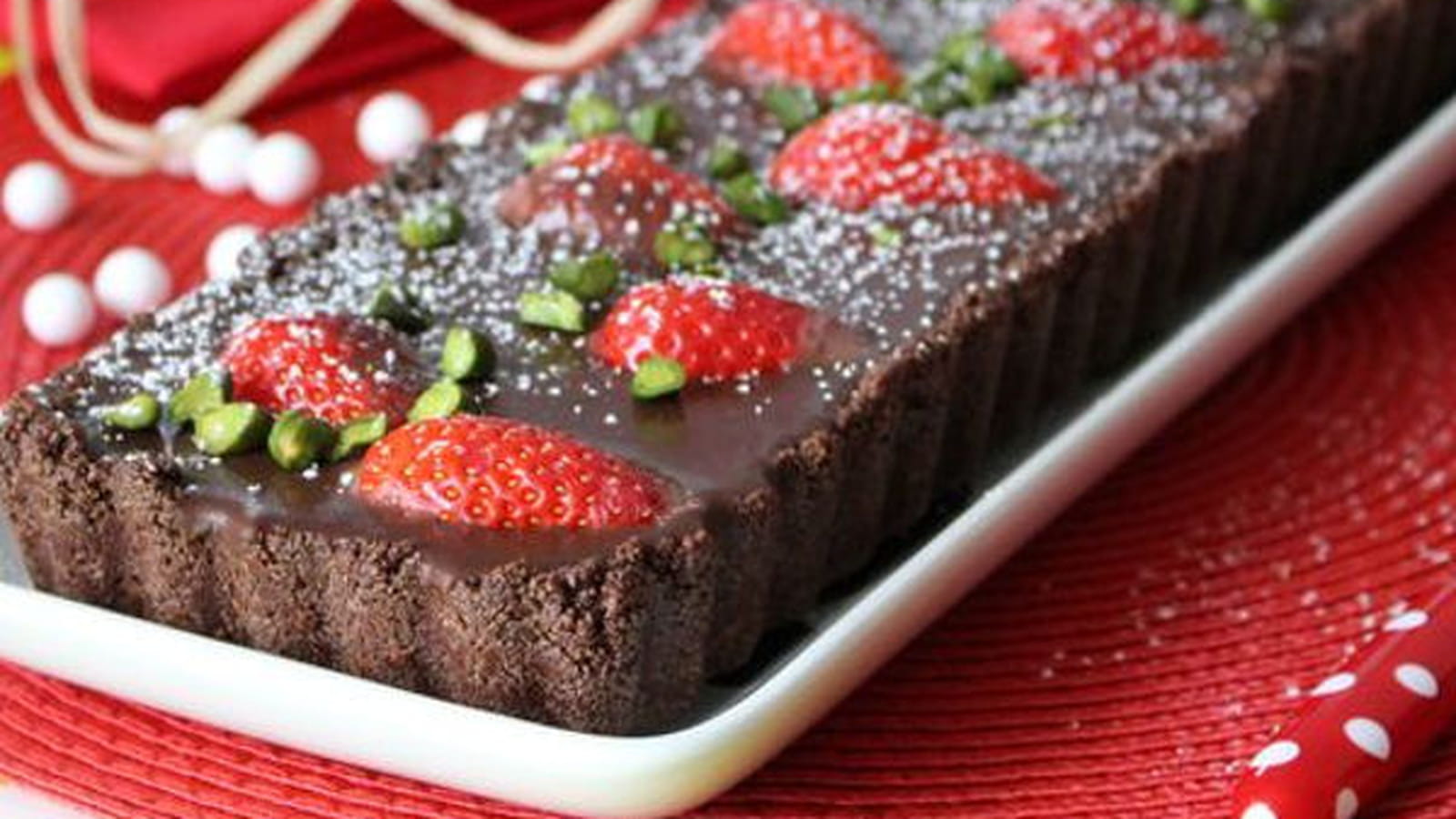 Tarte aux 2 chocolats et fraises