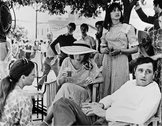 A Athènes, au côté de Romy Schneider (1976)