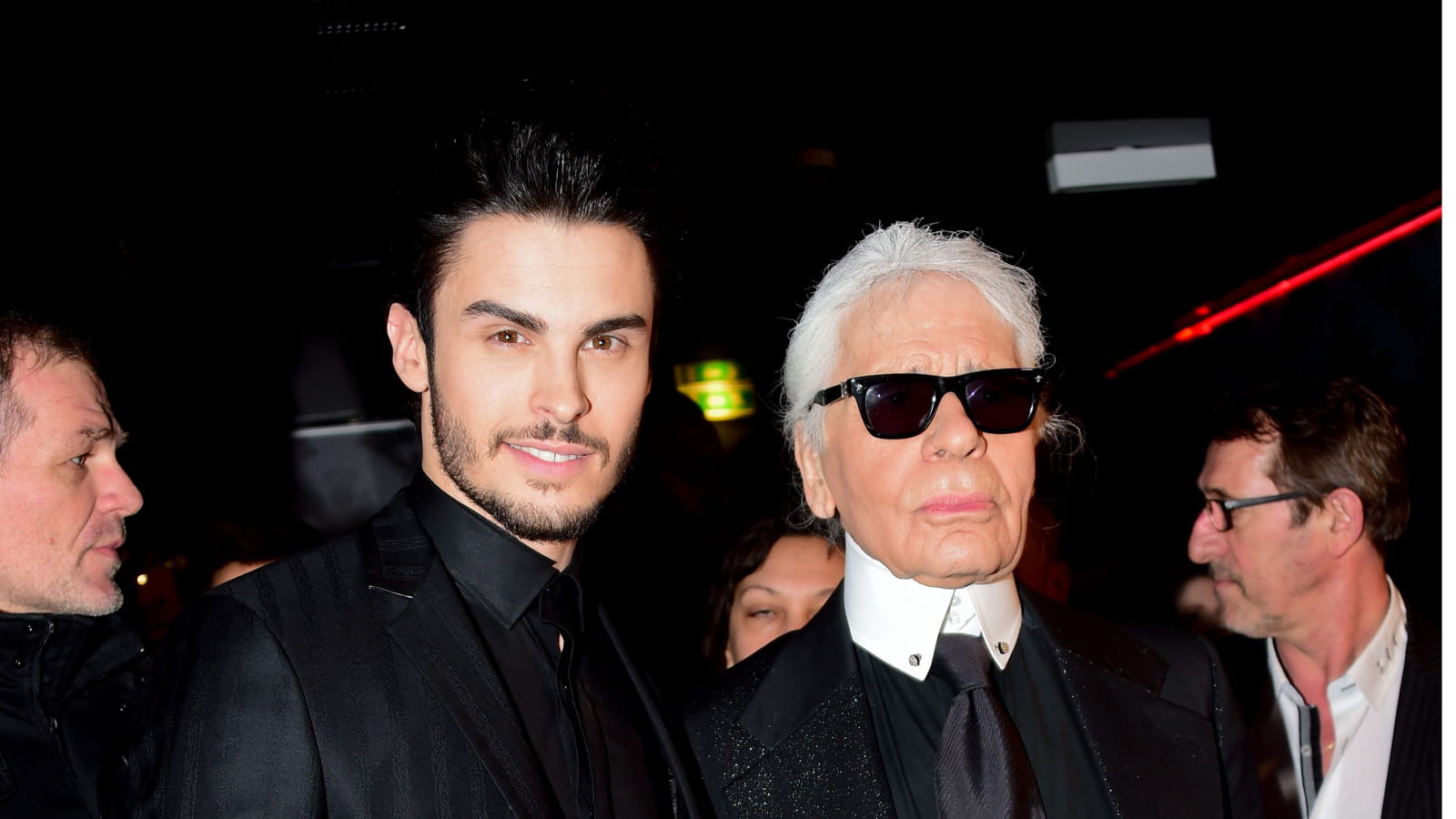 Baptiste Giabiconi et Karl Lagerfeld