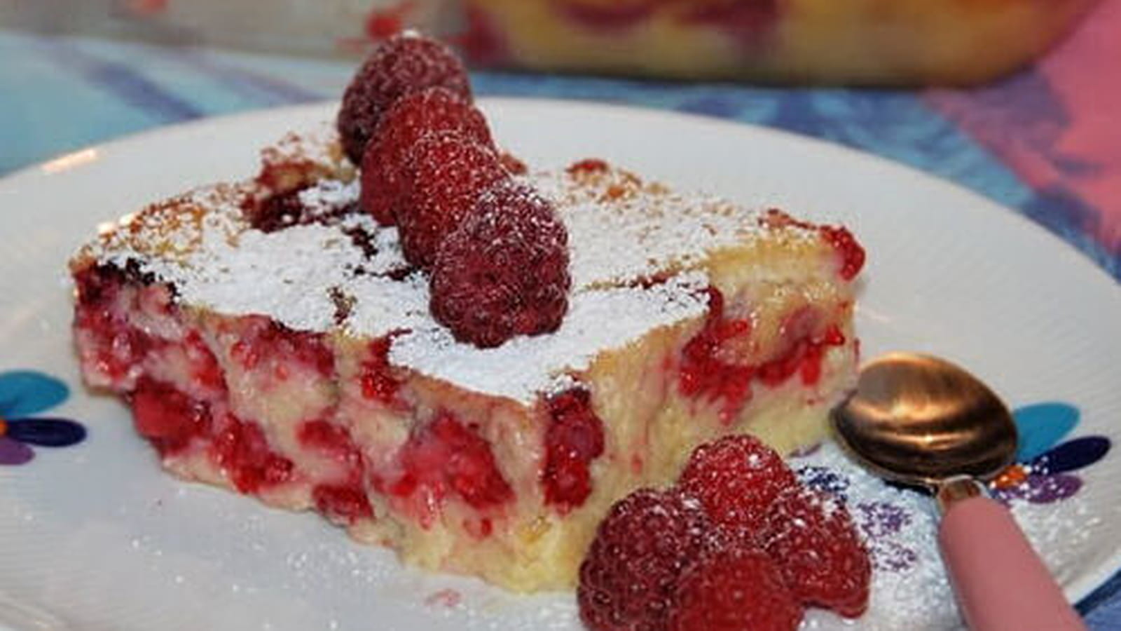 Clafoutis amandine aux framboises