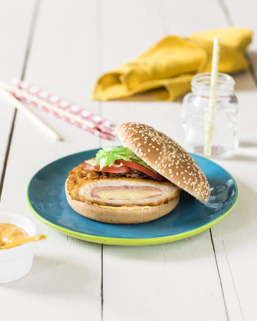 Cheese burger revisité au Cordon Bleu de poulet Père Dodu