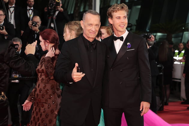 Tom Hanks et Austin Butler, &agrave; la projection de "Elvis", le 25&nbsp;mai