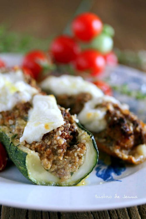 Courgettes farcies aux lardons