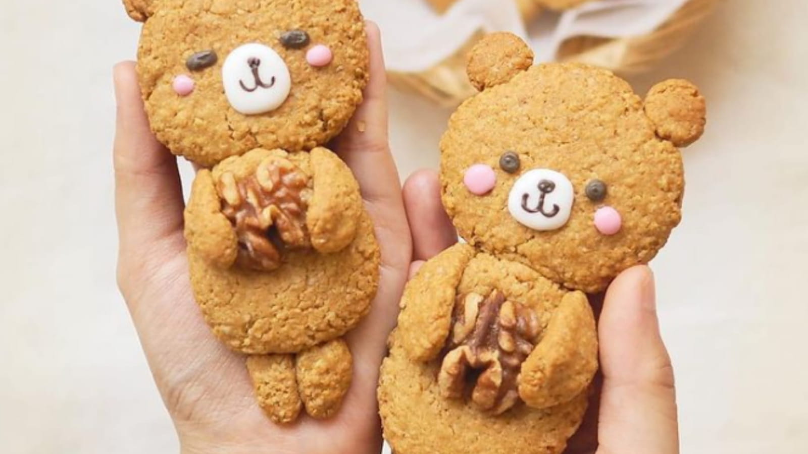 Cookie à l'avoine en forme d'ourson