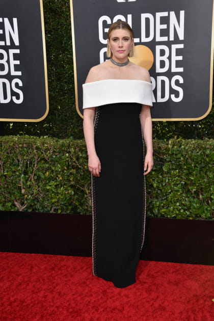 Greta Gerwig en robe Proenza Schouler