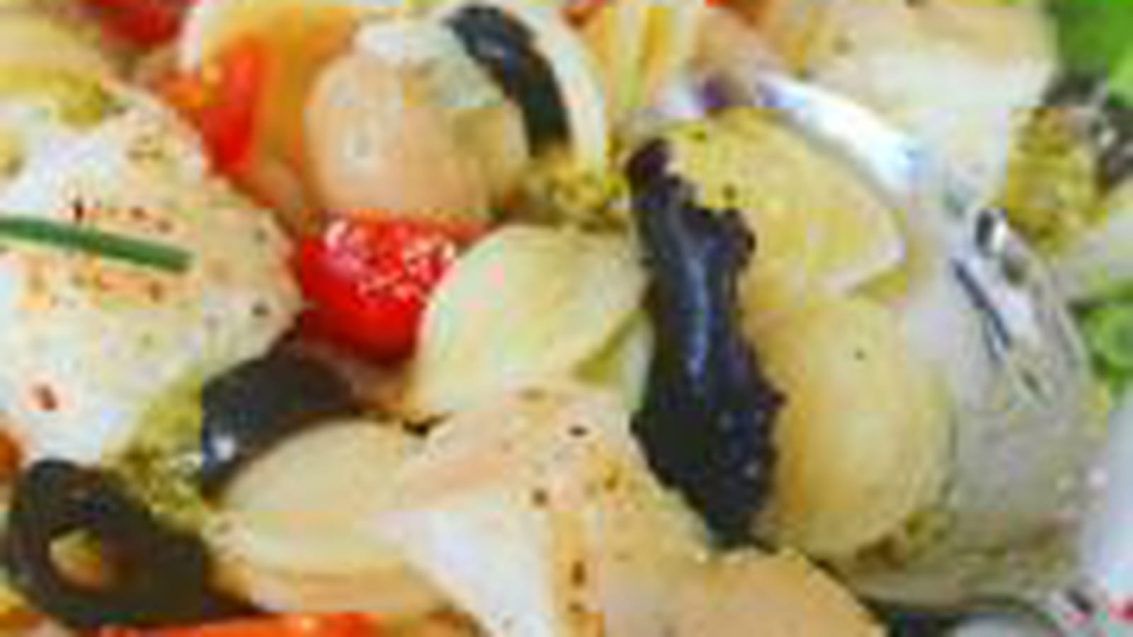 Salade d'orecchiette au cabillaud et pesto de noisette