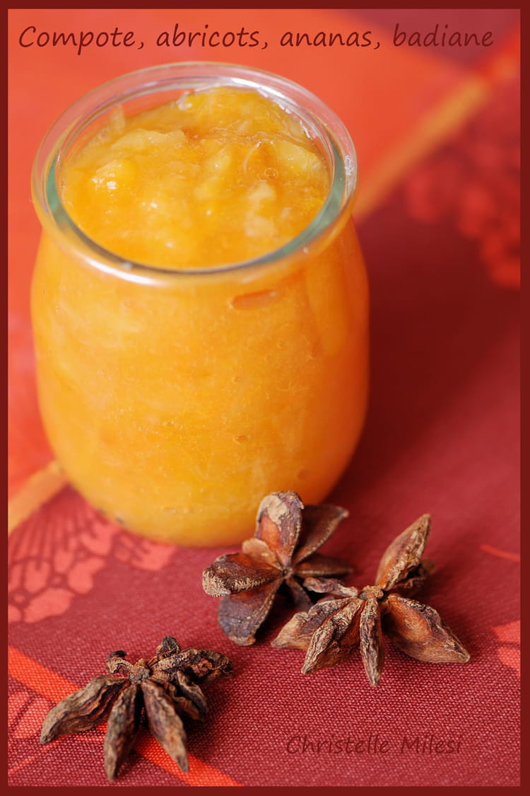 Recette de Compote abricots, ananas, badiane