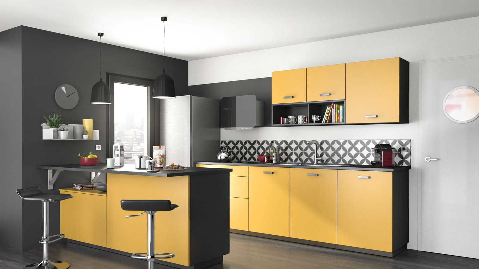 Cuisine Urban jaune sixties SoCoo'c