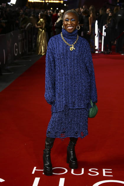 Cynthia Erivo en ensemble en maille