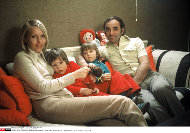 Avec sa femme Ulla Thorsell et leurs enfants Katia et Misha, en 1974