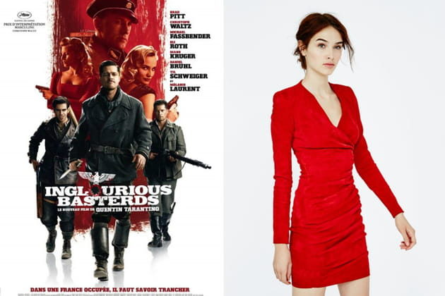 Une robe rouge rétro façon Shosanna Dreyfus dans "Inglourious Basterds"