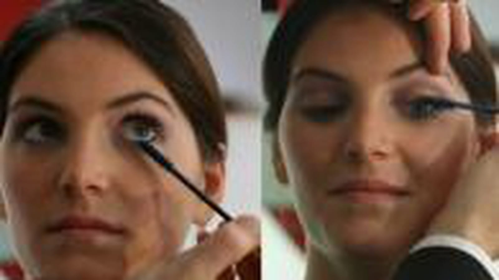 La pose du mascara bleu cyan