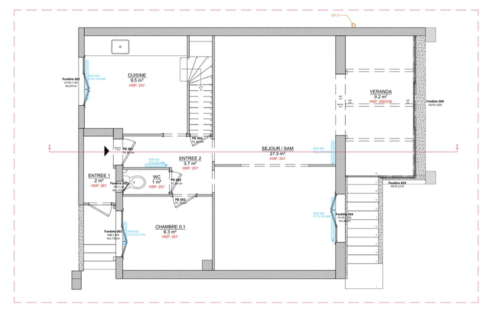 Le plan du rez-de-chauss&eacute;e avant travaux