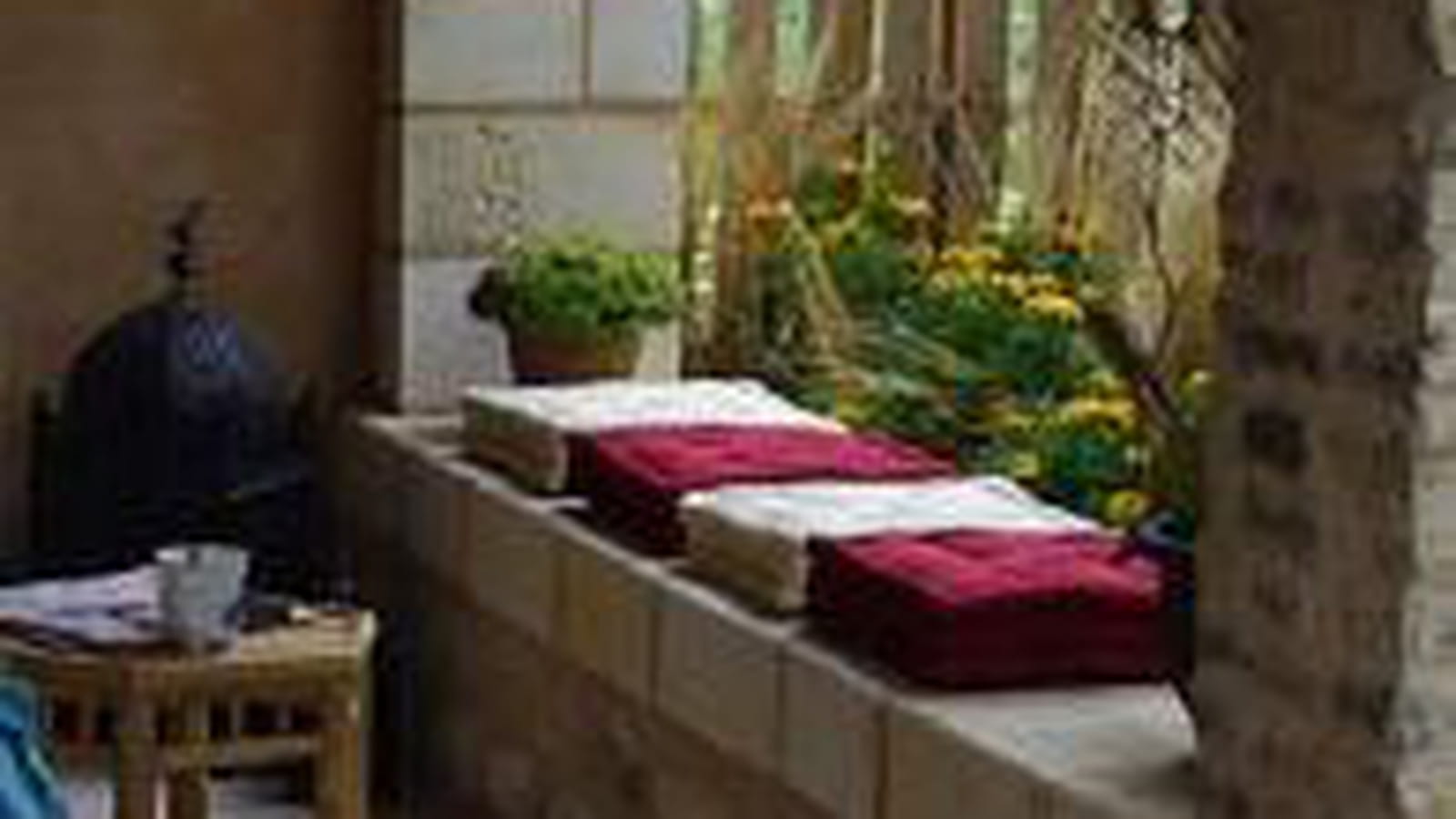 Patio au fond du jardin