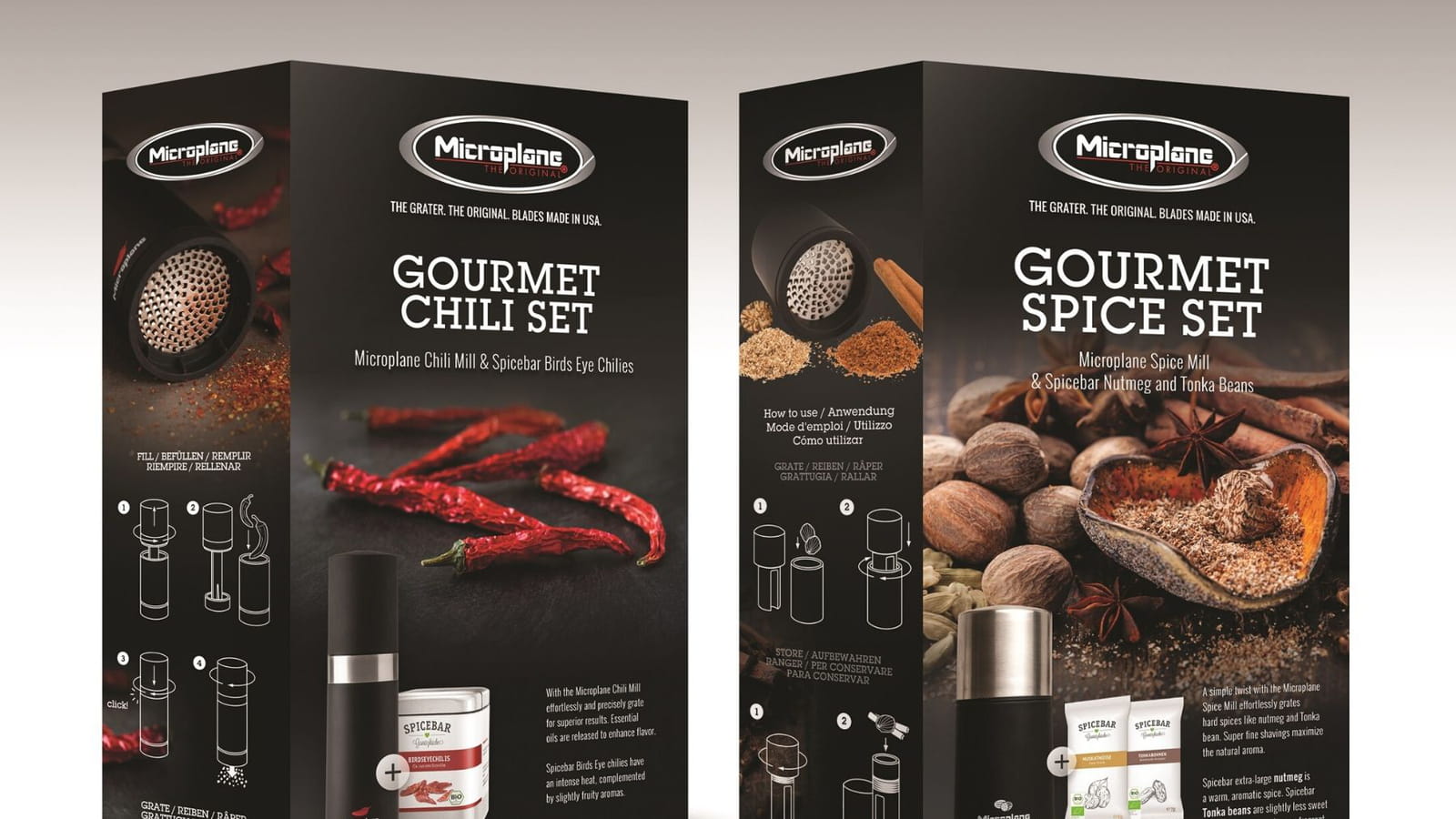 Coffret cadeau Microplane moulin à épices 2 en 1 +