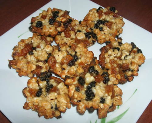 Florentins aux amandes, fruits confits et raisins secs