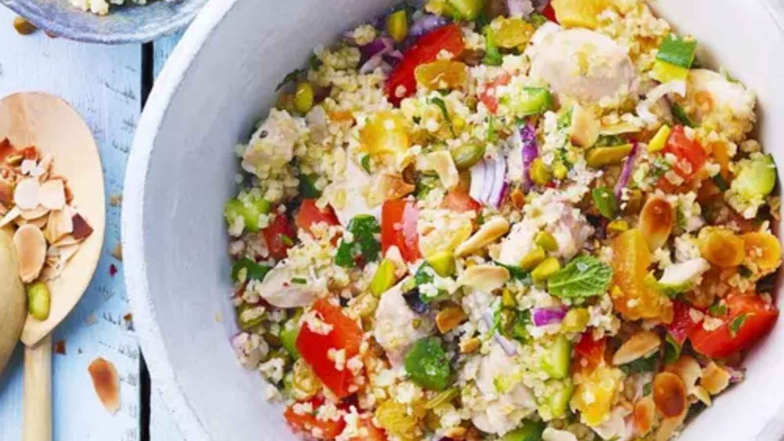 Taboulé au lapin, courgettes & fruits secs