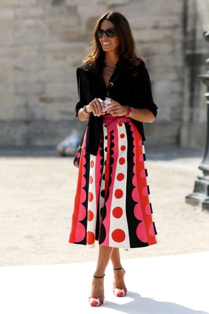 Street looks fashion week Paris&nbsp;: jeu de pois