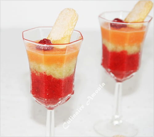 Gaspacho de melon, fraise et concombre