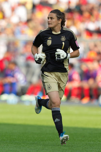 La joueuse de football Nadine Angerer lors de la Coupe du Monde en 2011