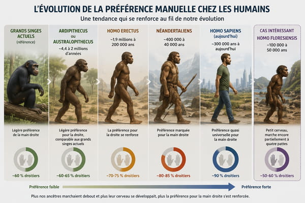 Evolution de l'homme et préférence pour la main droite