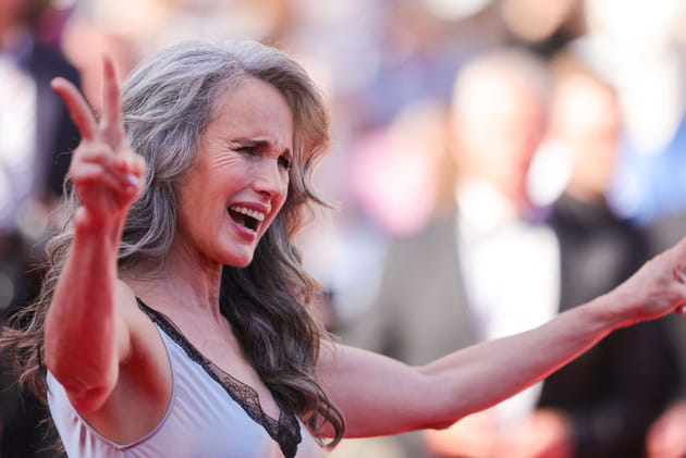 Festival de Cannes&nbsp;: Andie MacDowell, survolt&eacute;e sur le tapis rouge