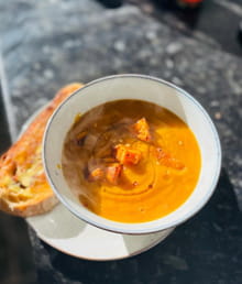 Soupe de patates douces rôties, carottes et gingembre : Etape 5