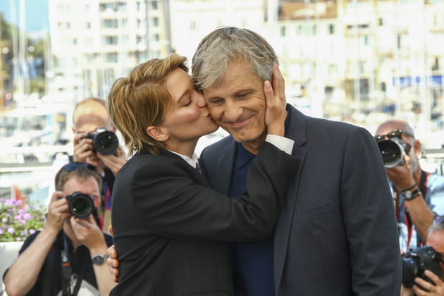 L&eacute;a Seydoux et Viggo Mortensen au photocall des Crimes du Futur