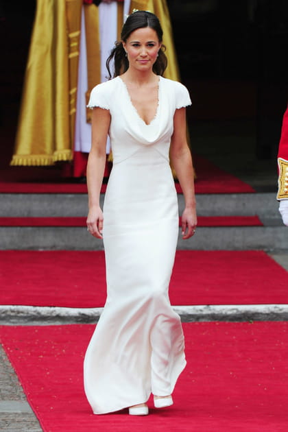 Pippa Middleton en robe ivoire Alexander McQueen