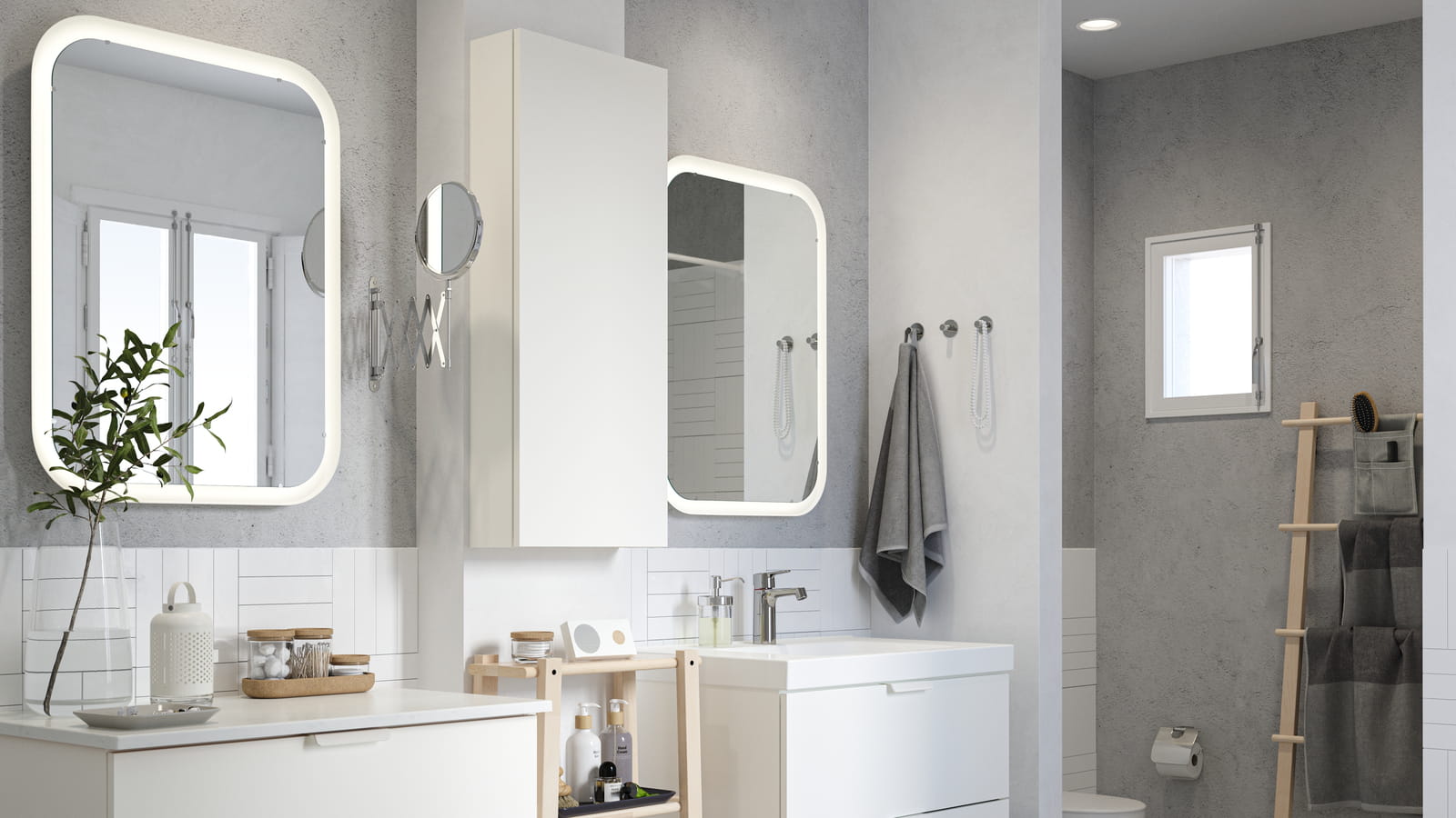 Salle de bains IKEA total look blanc 