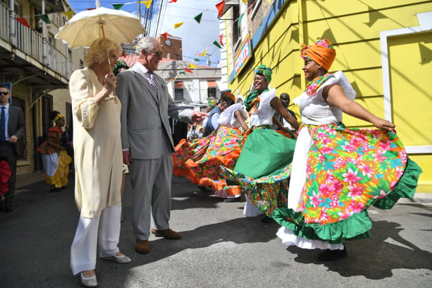 Le Prince de Galles et la Duchesse de Cornouailles aux Cara&iuml;bes