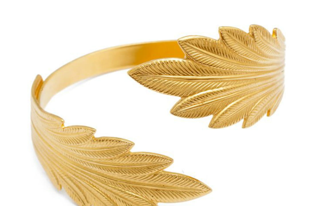 Bracelet Jonc LOU YETU Avec Pierres Vertes - Taille Ajustable, Couleur Doré, Neuf Avec étiquettes
