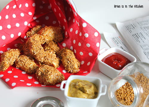 Nuggets de poulet, curry & graines de lin