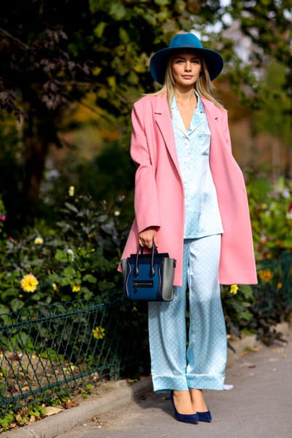 Street looks fashion week Paris&nbsp;: pyjama power
