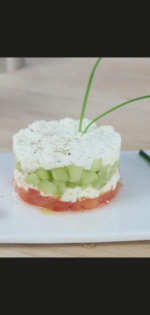 Tartare concombre, tomate, f&eacute;ta