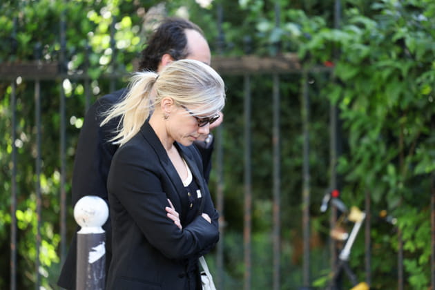 M&eacute;lanie Laurent arrive aux obs&egrave;ques du producteur Nicolas Altmayer