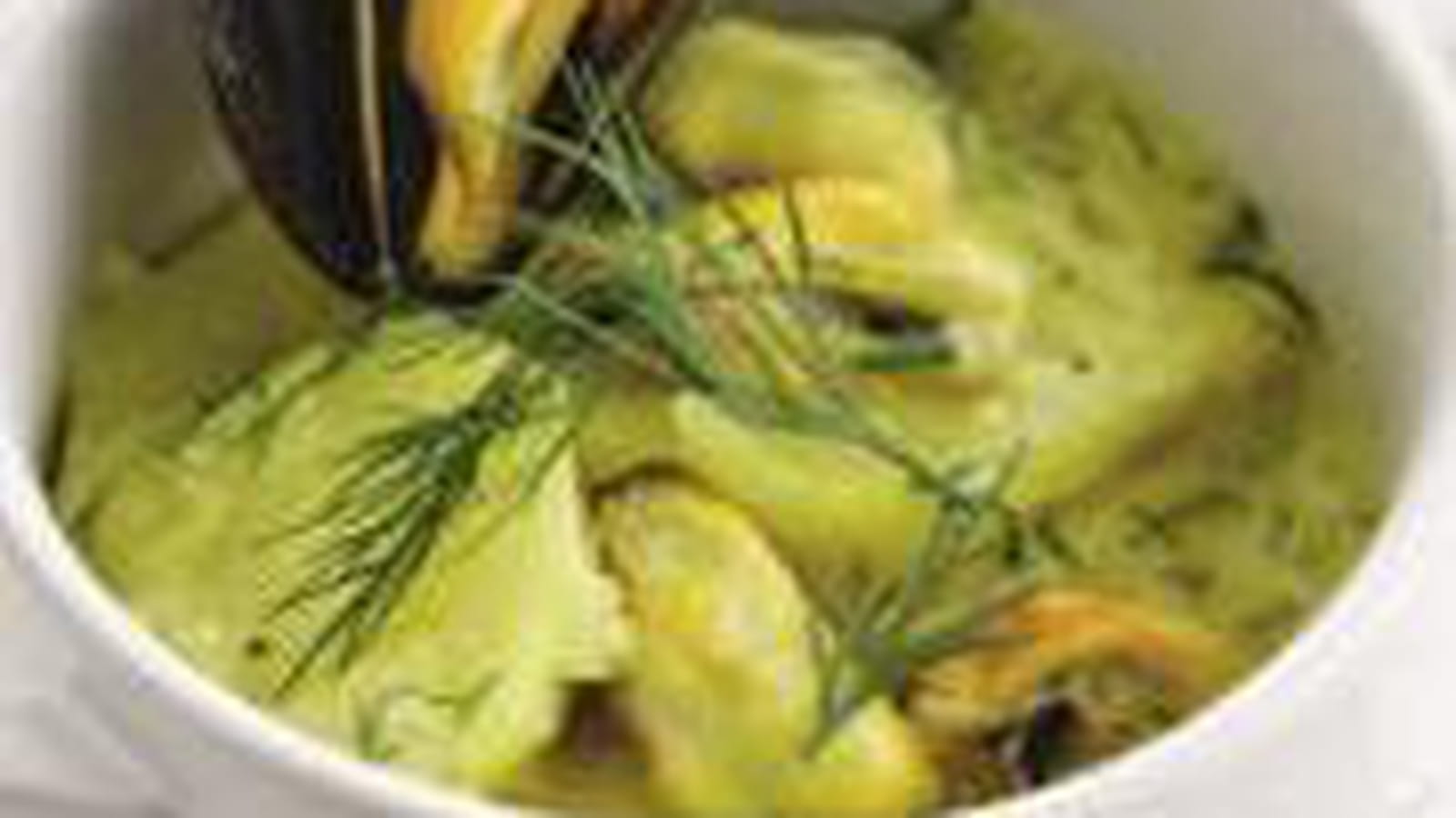 Pommes de terre moules curry-aneth