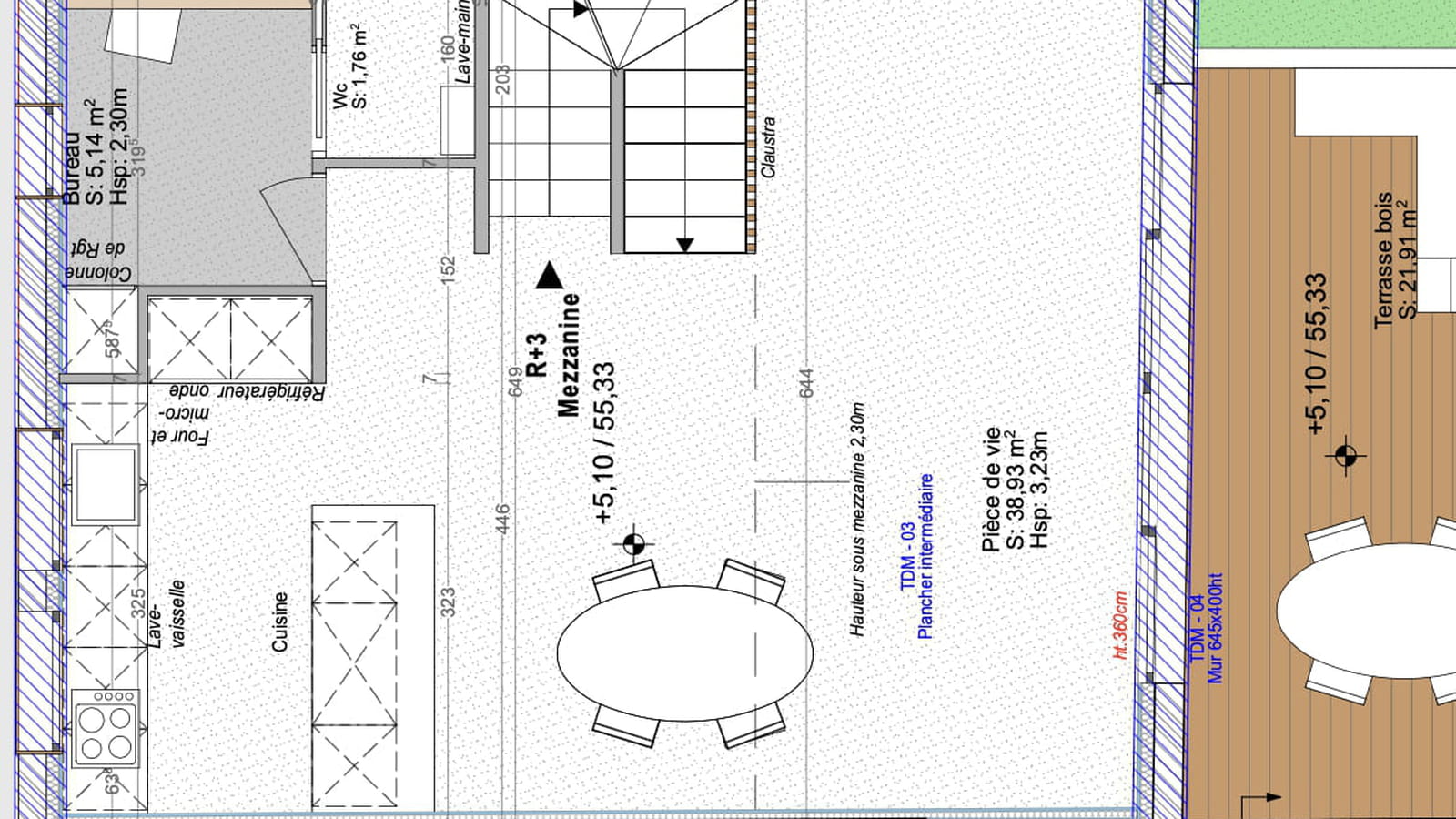 Plan 2e étage projet