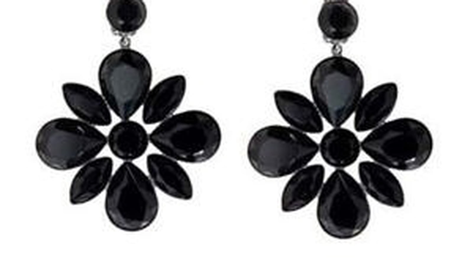 Boucles d'oreilles clips en pierres noires d'Agatha