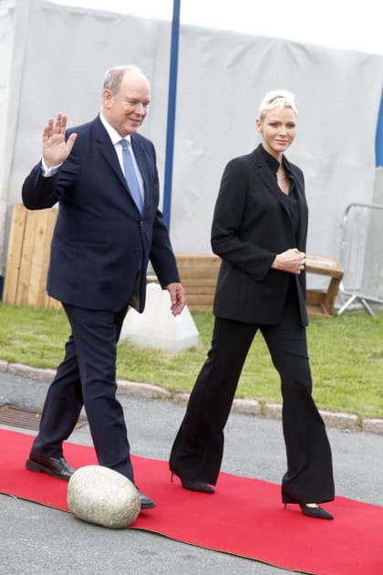 Albert et Charlene de Monaco, souriants