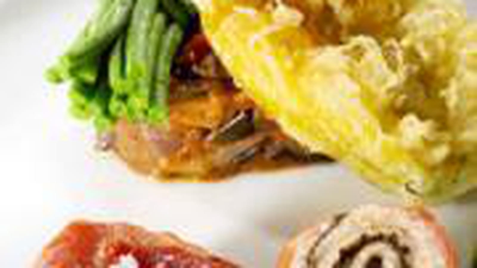 Queue de Lotte rôtie au jambon noir de Bigorre et tapenade et ratatouille