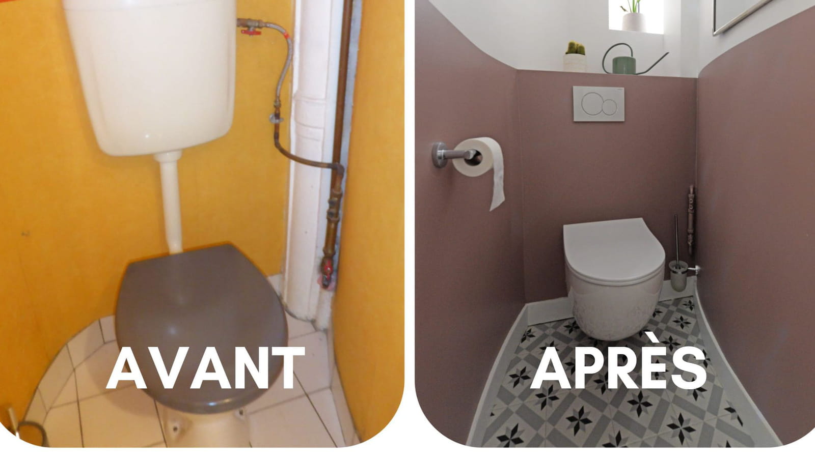 Rénovation WC avant-après