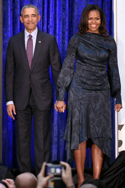 Michelle Obama en robe drapée