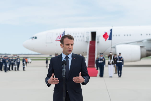 A peine arrivé sur le tarmac d'Andrews et déjà lancé dans un discours