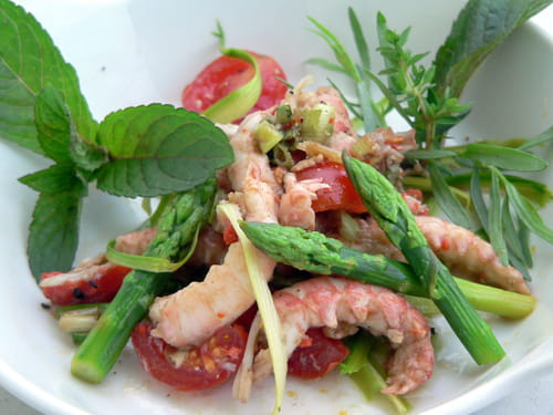 Salade de langoustines aux asperges vertes